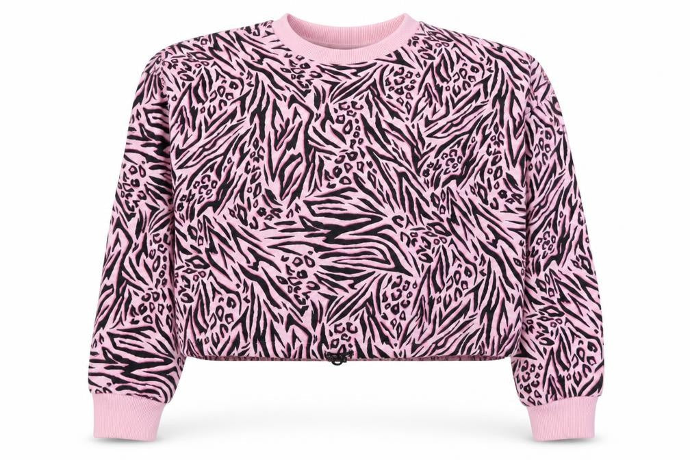 H&M Divided Womens Pink Animal Print Pullover Sweatshirt Size S