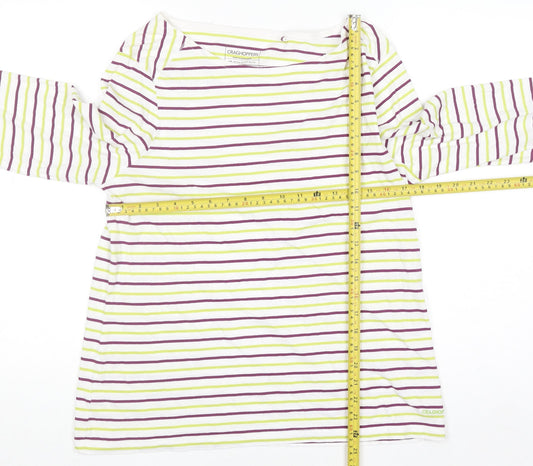Craghoppers Women's Multicoloured Stripe Long Sleeve Cotton Top Size 16