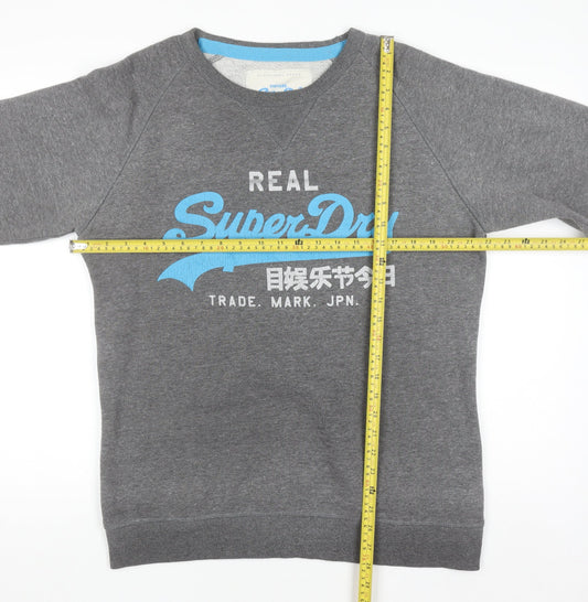 Superdry Mens Grey L Pullover Graphic Logo Sweatshirt