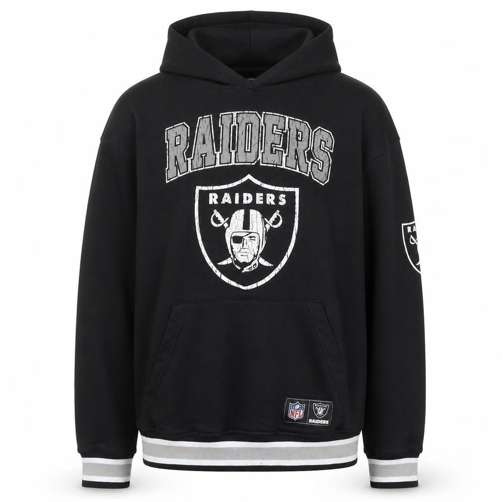 Primark Men’s Black Raiders Pullover Hoodie Size M NFL Graphic Fleece