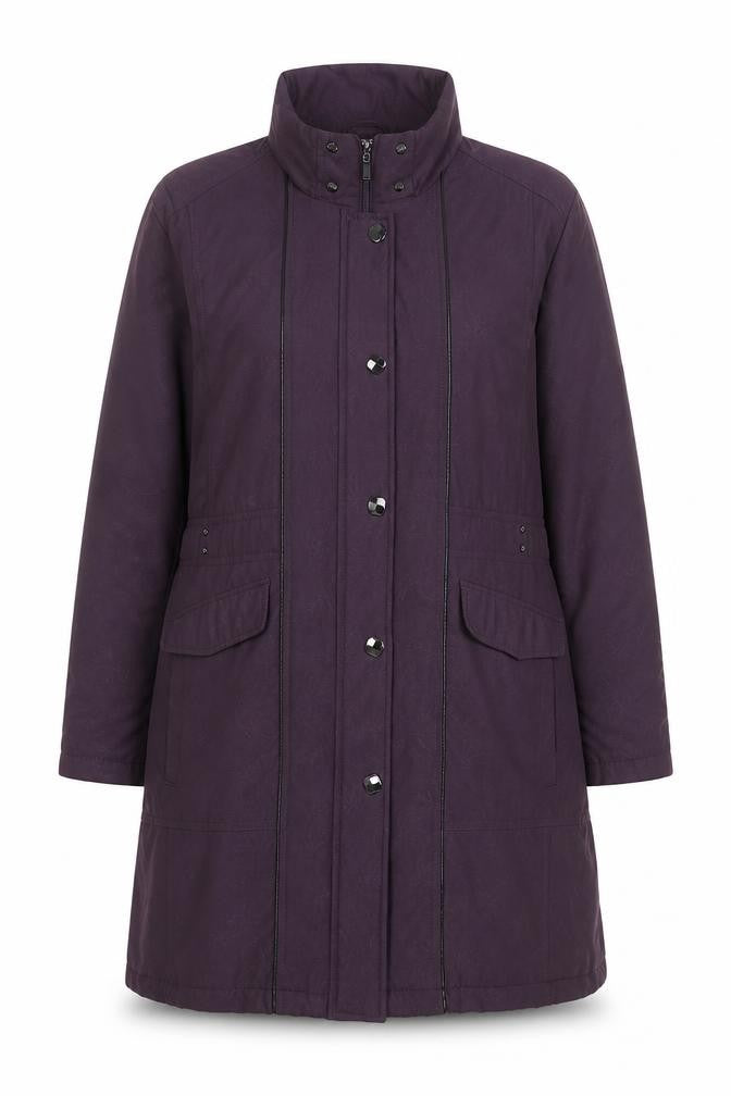Klass Womens Purple Long Overcoat XL Polyester Lined Jacket