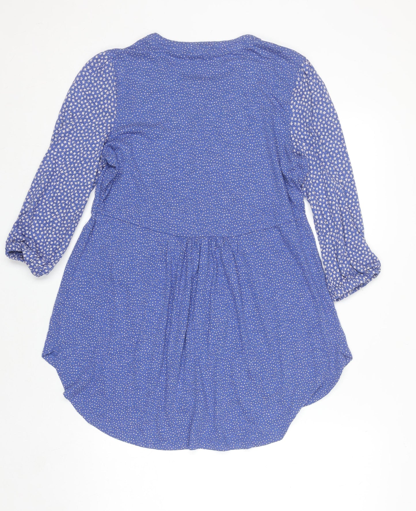 Fat Face Women's Blue Polka Dot Long Sleeve Tunic Blouse UK 10