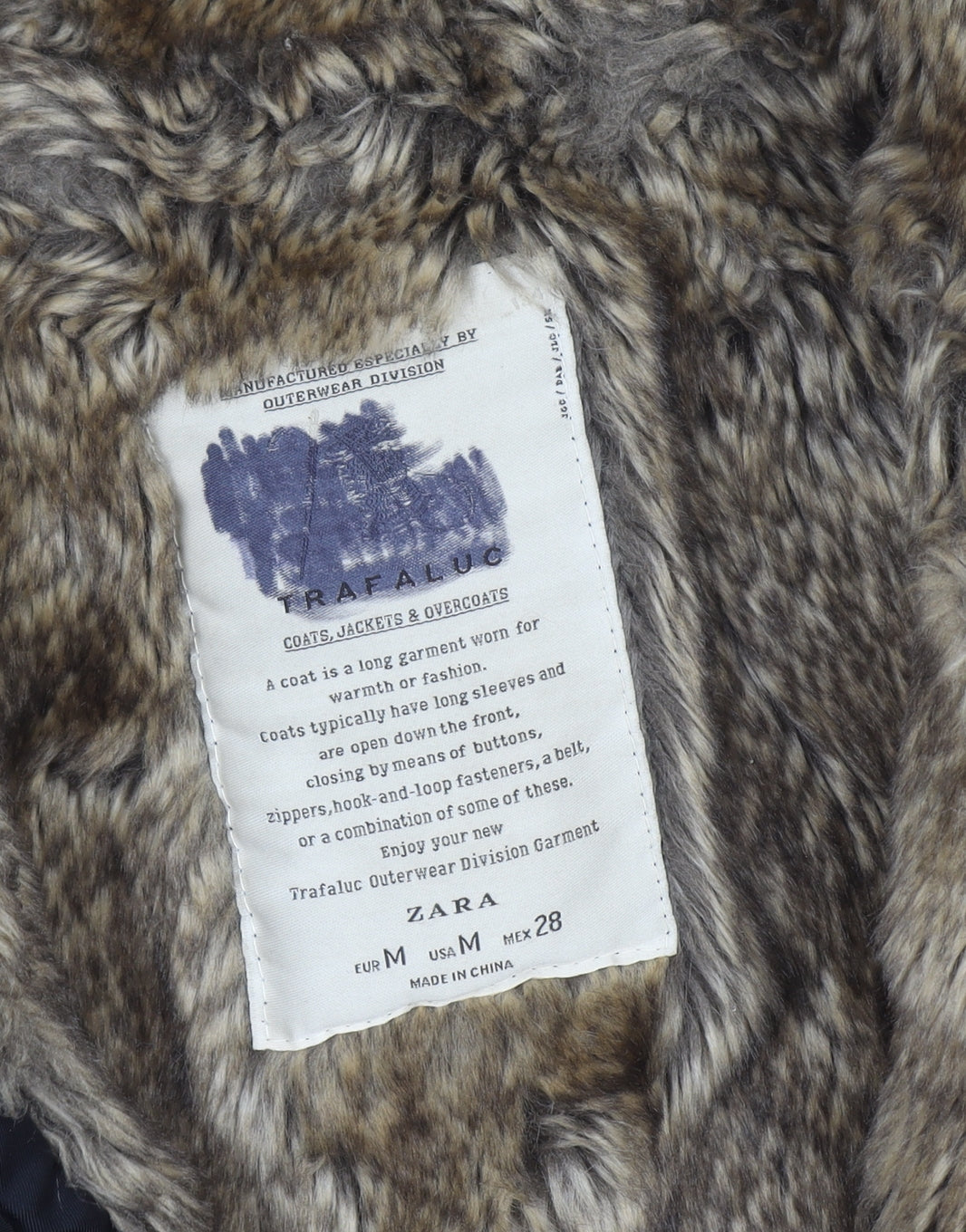 Zara Women Black Faux Fur Lined Hooded Parka Jacket Size 12