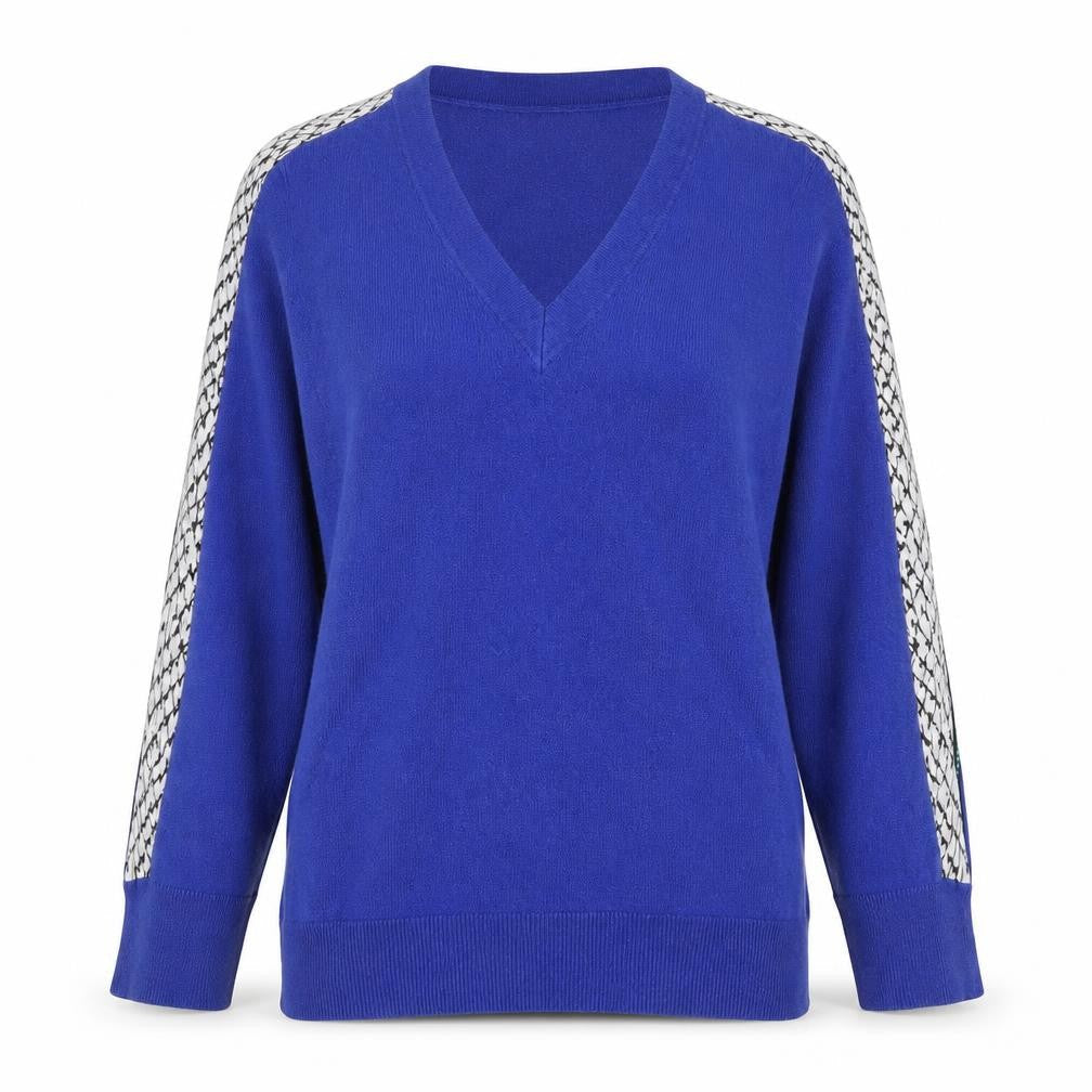 Mint Velvet Women's Blue V-Neck Knit Jumper Size M