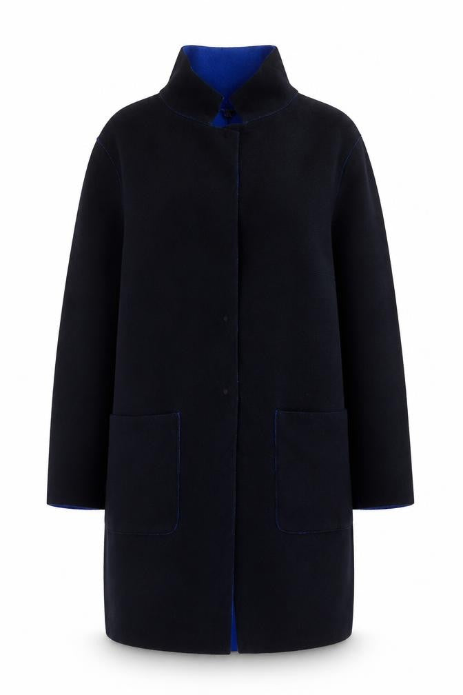 Marks and Spencer Women's Black Wool Blend Mid-Length Coat UK 14
