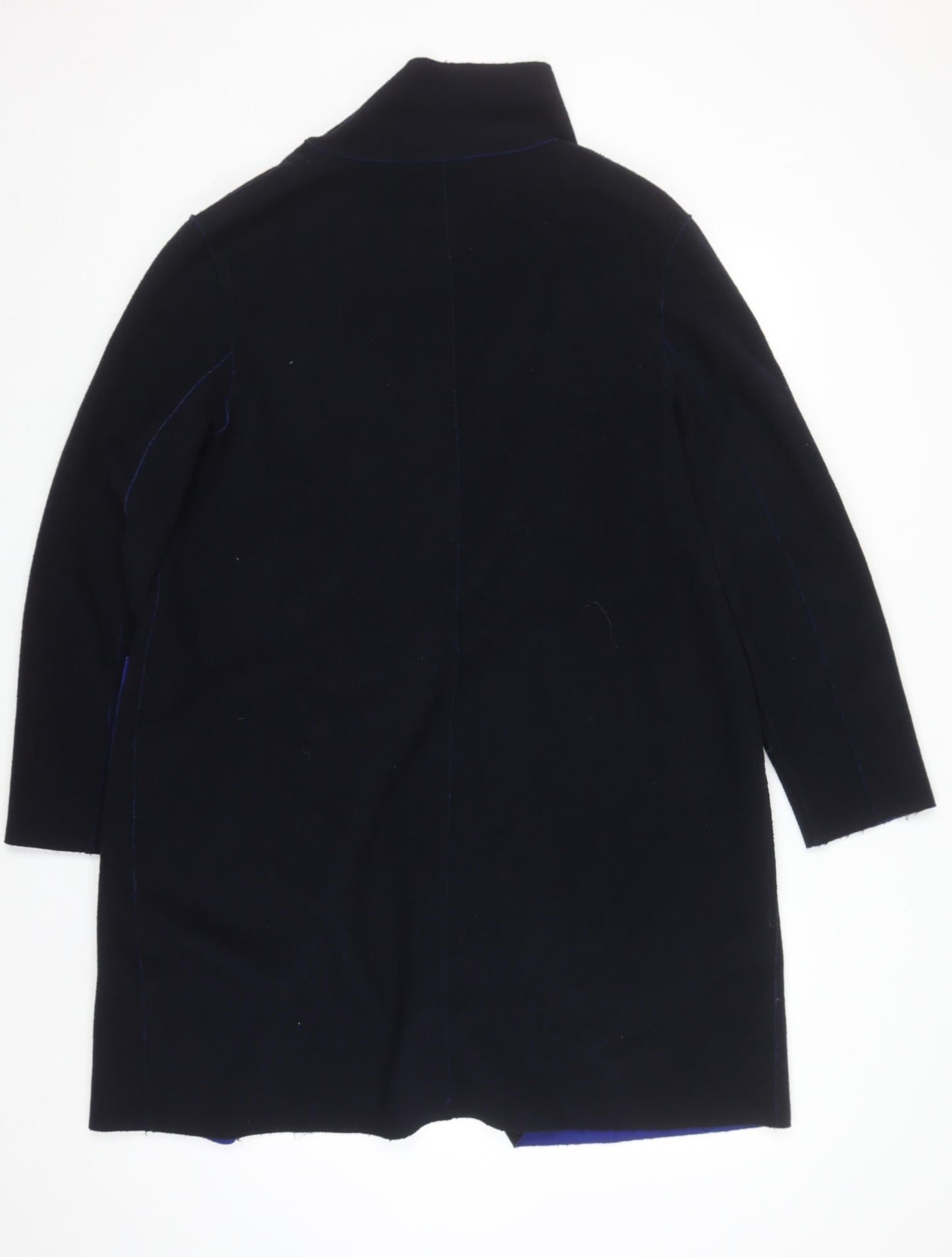 Marks and Spencer Women's Black Wool Blend Mid-Length Coat UK 14