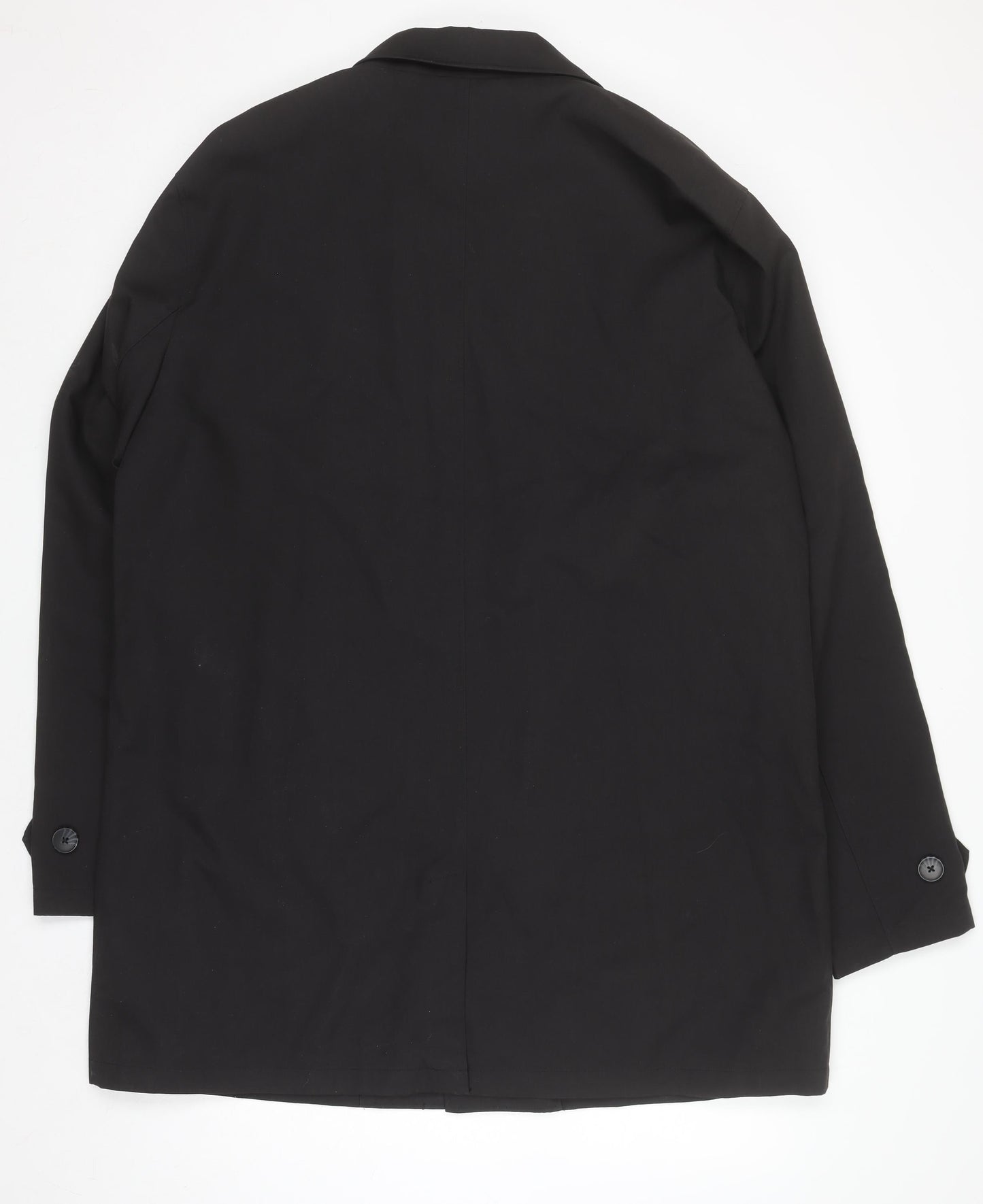 Burton Menswear London Men's Black 2XL Regular Fit Cotton Blend Overcoat