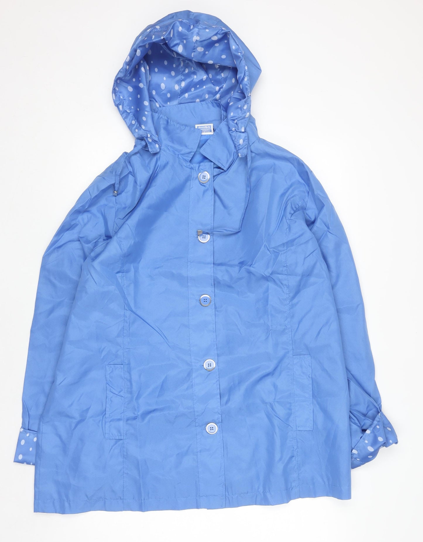 Anne De Lançay Women Blue Mid-Length Hooded Rain Coat Size 18