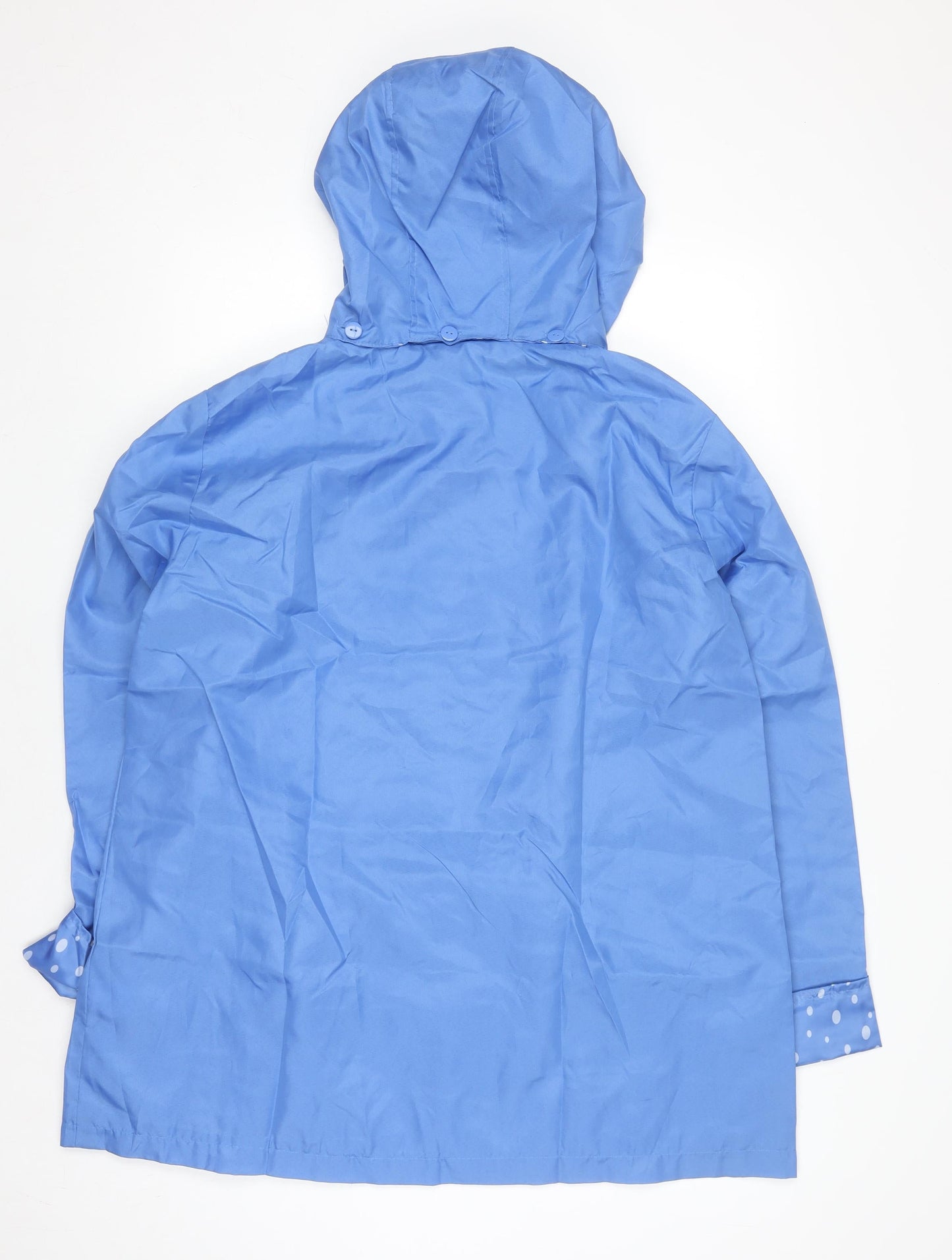 Anne De Lançay Women Blue Mid-Length Hooded Rain Coat Size 18