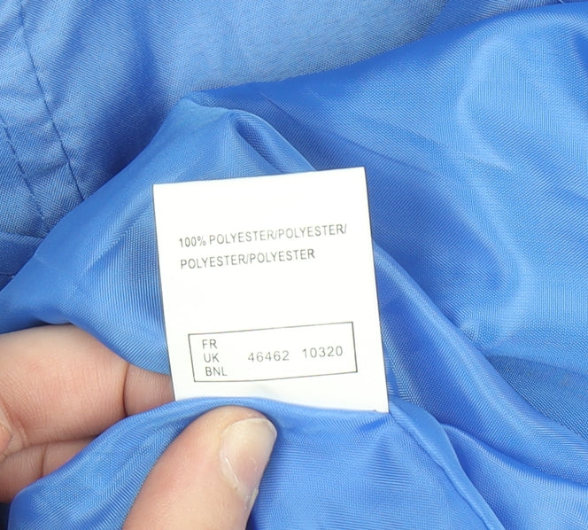 Anne De Lançay Women Blue Mid-Length Hooded Rain Coat Size 18
