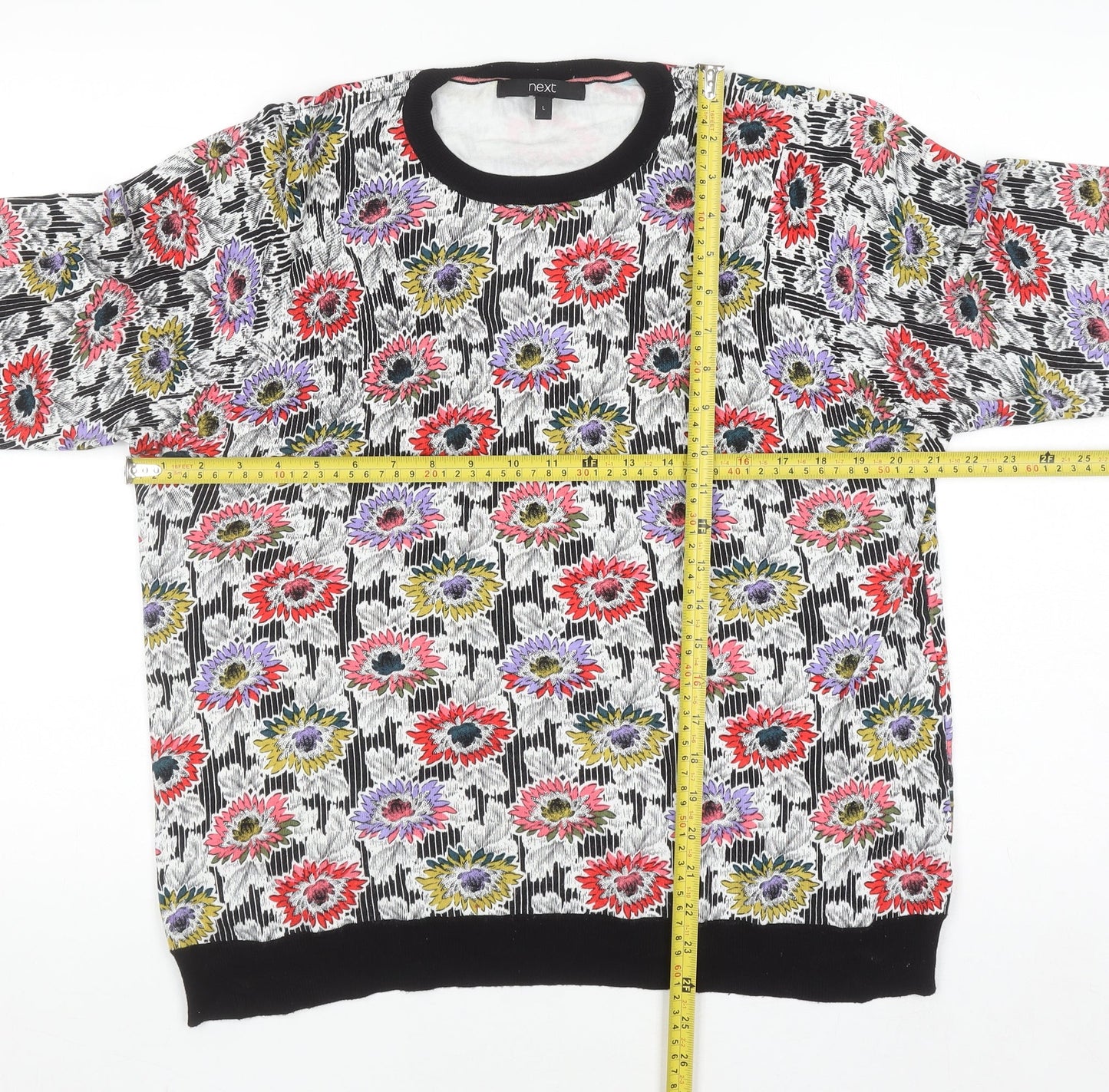Next Womens Multicoloured Floral Crew Neck Knit Jumper L