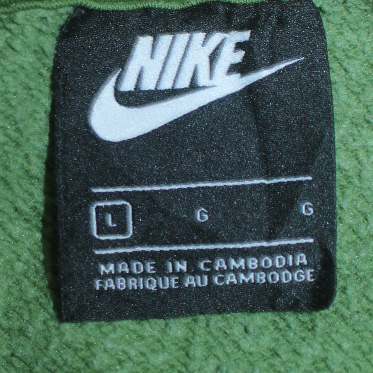 Nike Men's Green Pullover Hoodie L Fleece Logo Sportswear