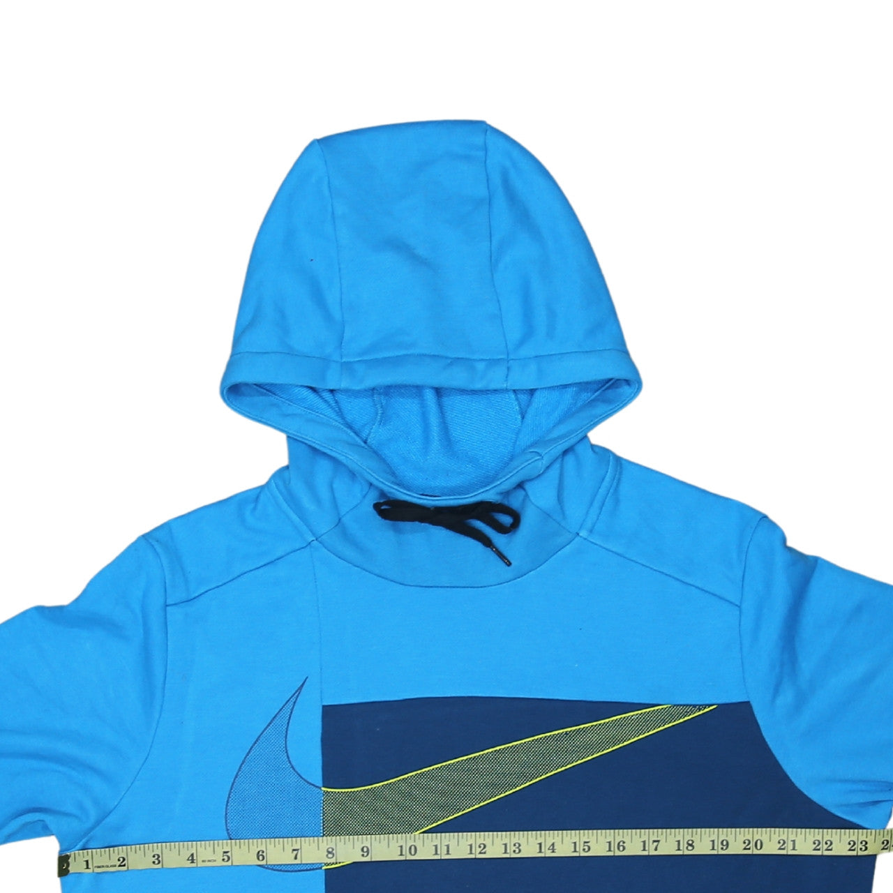 Nike Men Blue Dri-FIT Pullover Hoodie L Sports Logo Graphic