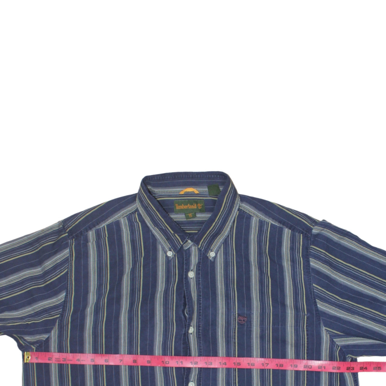 Timberland Men's Blue Striped Button-Up Long Sleeve Shirt L