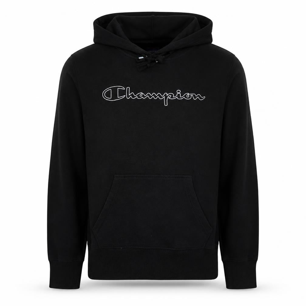 Champion Men's Black Medium Pullover Hoodie with Logo
