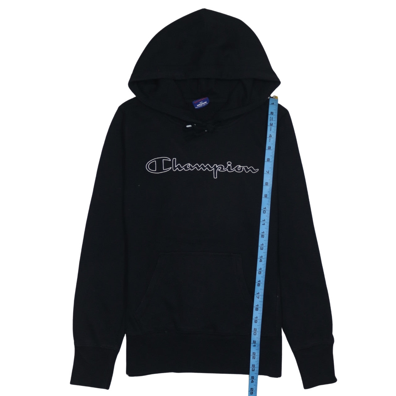 Champion Men's Black Medium Pullover Hoodie with Logo