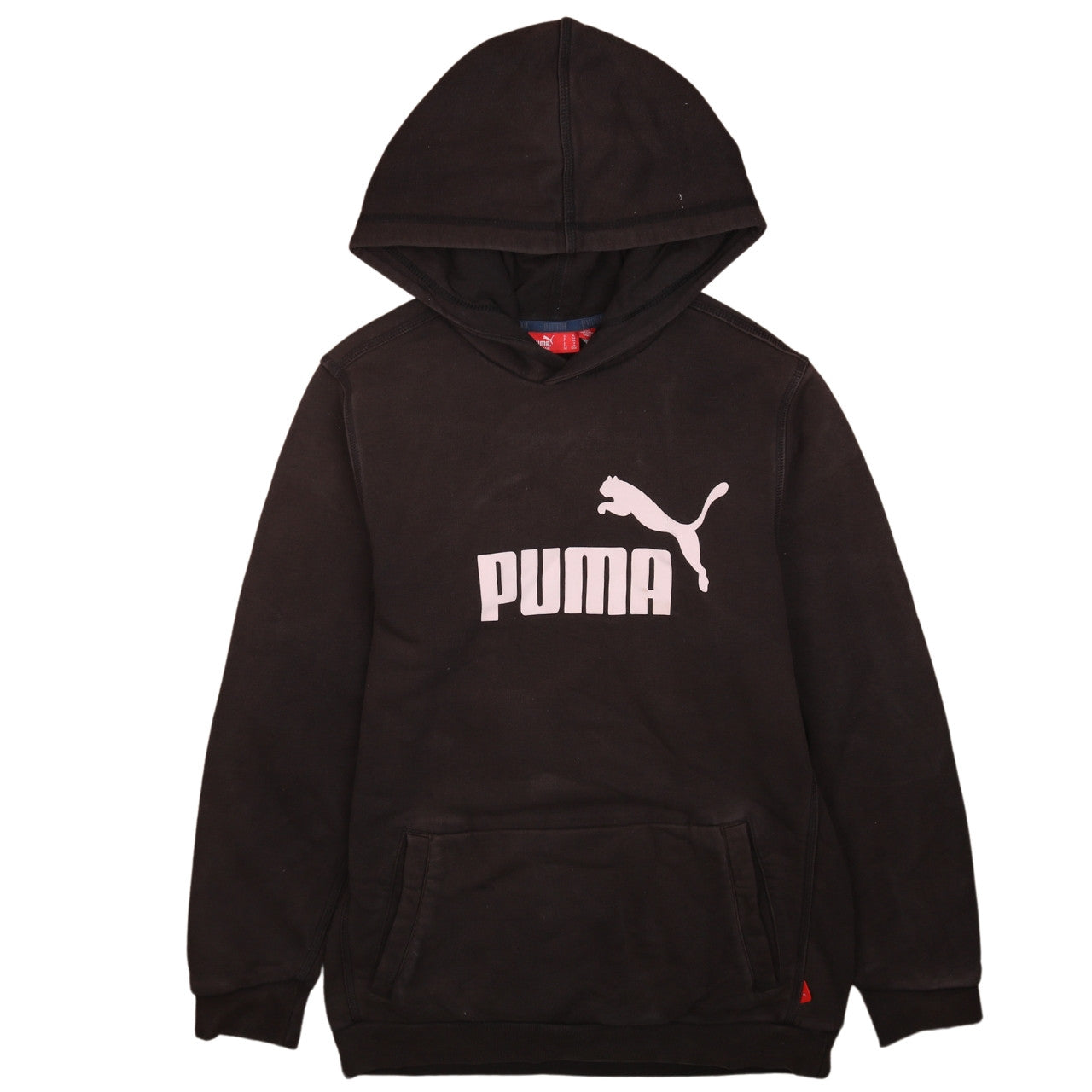 Puma Womens Black Pullover Hoodie Size 14 Logo Casual Sweatshirt