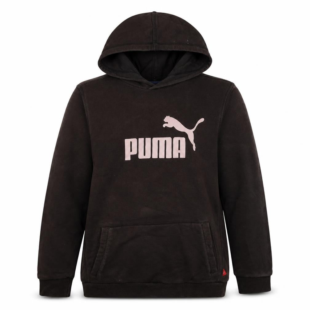 Puma Womens Black Pullover Hoodie Size 14 Logo Casual Sweatshirt