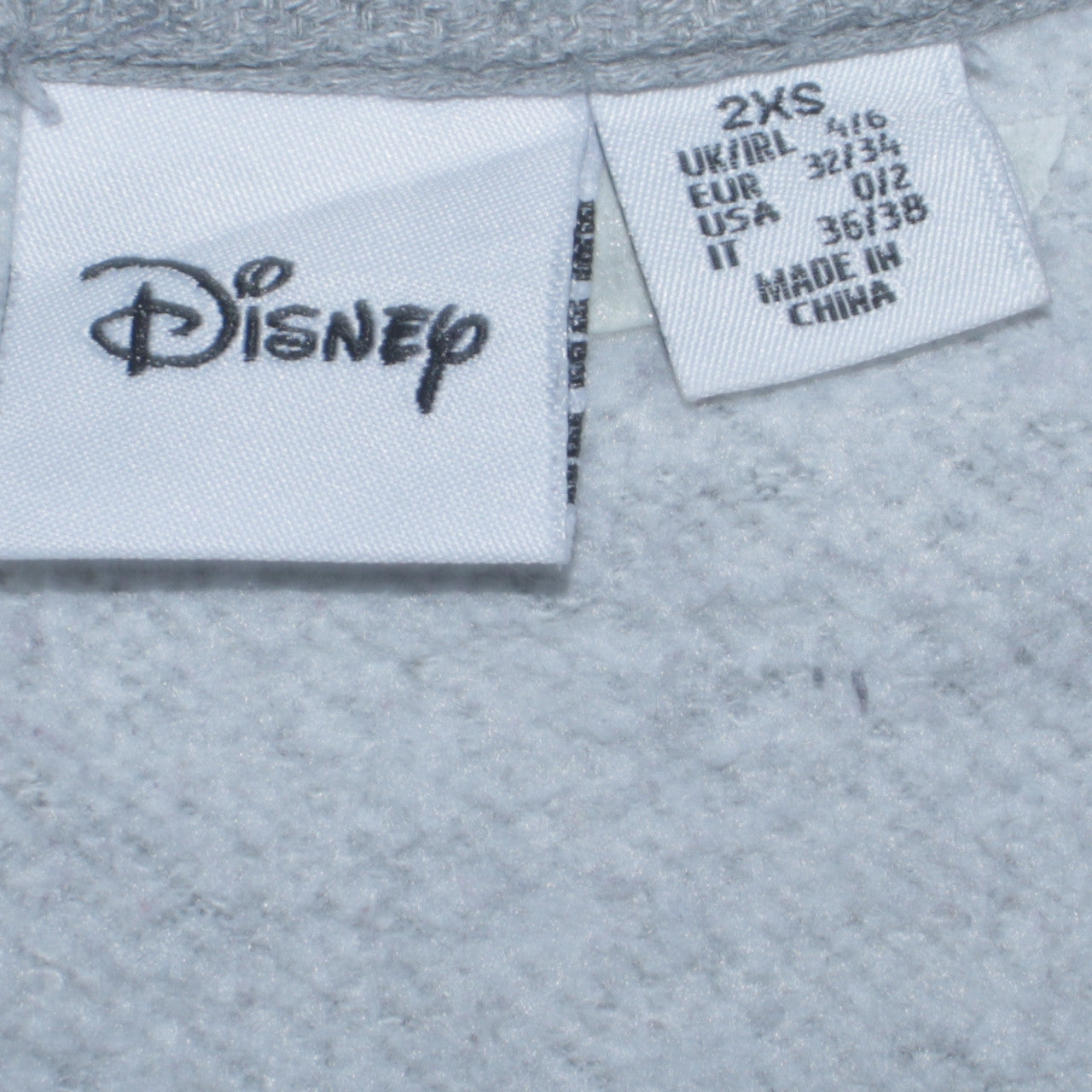 Disney Womens Grey Mickey & Minnie Sweatshirt 2XS Crew Neck Pullover