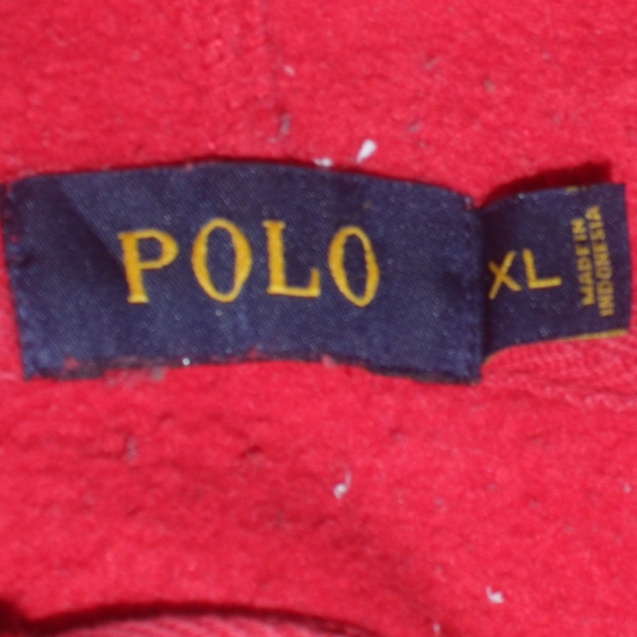 Polo Men Red XL Full Zip Hoodie Embroidered Logo Cotton Fleece