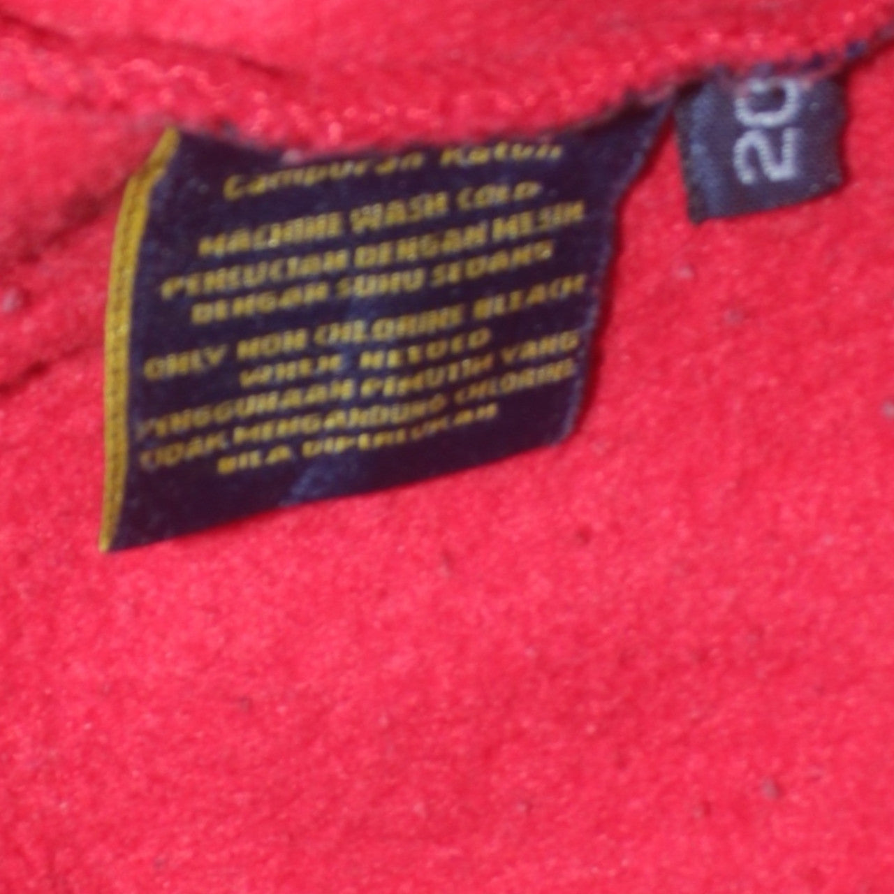 Polo Men Red XL Full Zip Hoodie Embroidered Logo Cotton Fleece