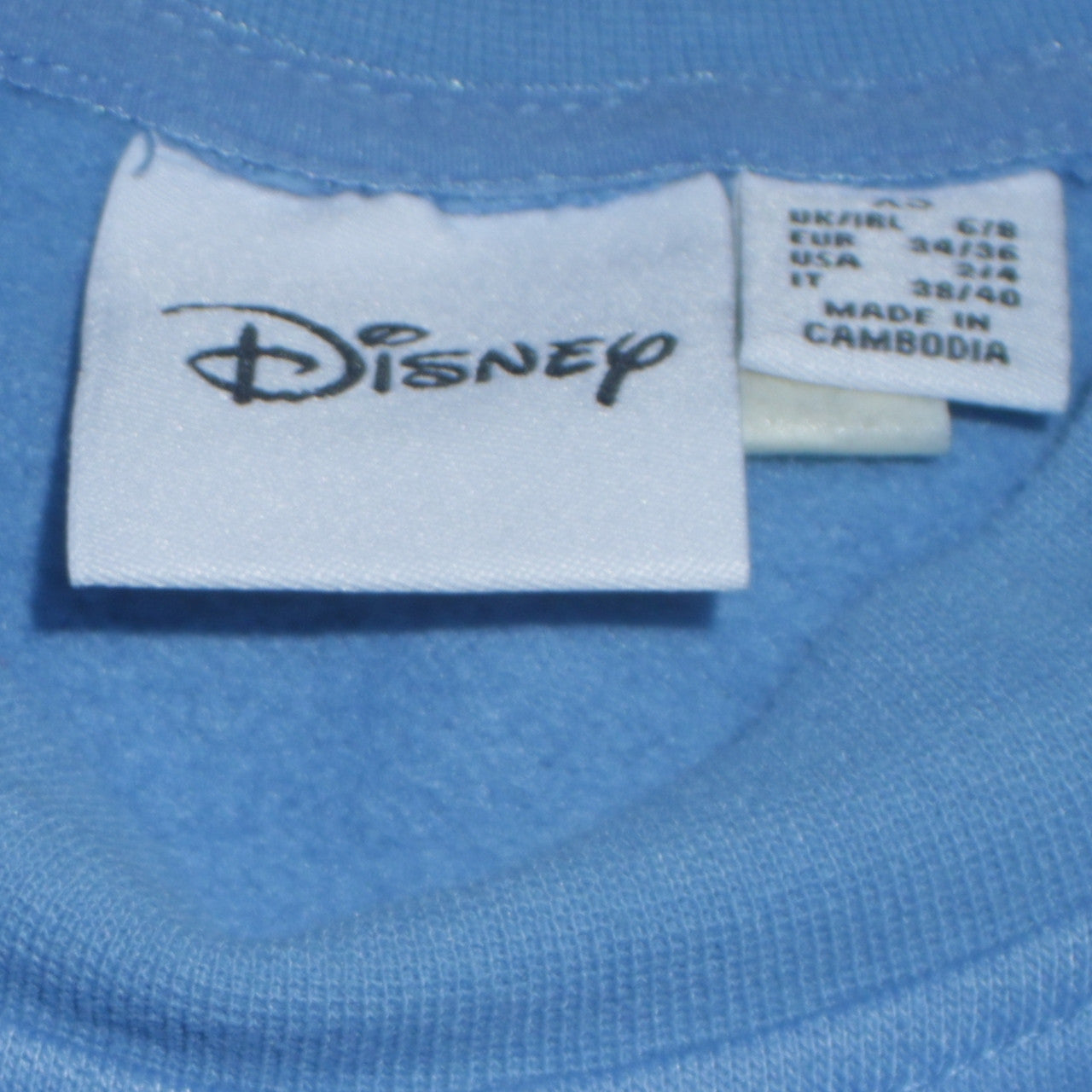 Disney Women Blue Stitch Crew Neck Pullover Sweatshirt XS
