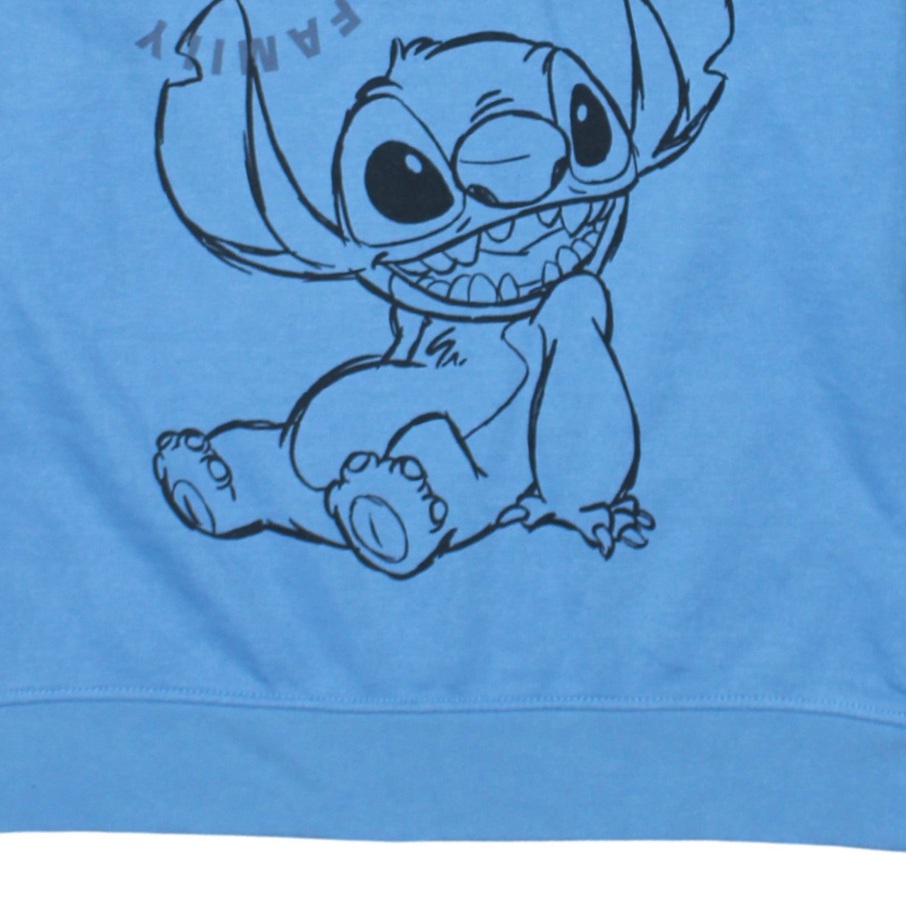 Disney Women Blue Stitch Crew Neck Pullover Sweatshirt XS