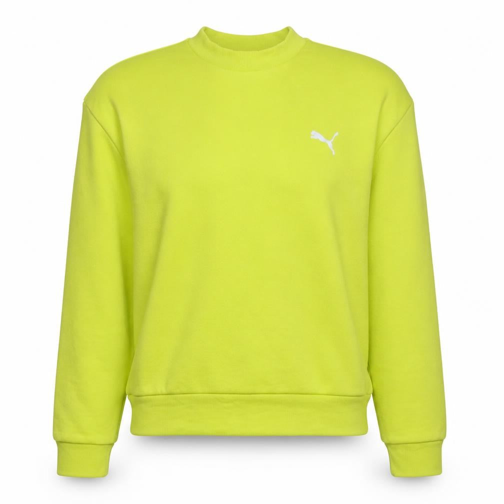 Puma Womens Yellow Crew Neck Pullover Sweatshirt XS