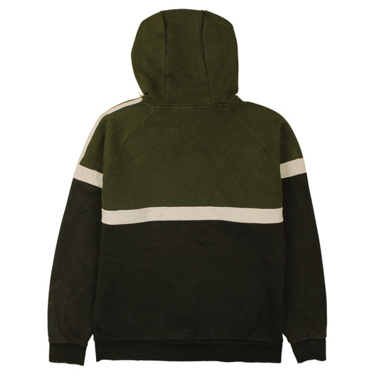 Adidas Mens Green Full Zip Hoodie Size L Logo Hooded Sweatshirt