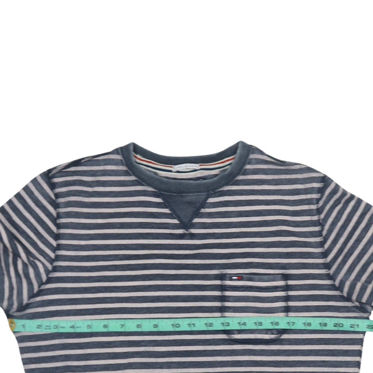 Hilfiger Denim Men's Blue Striped Crew Neck Pullover Sweatshirt M