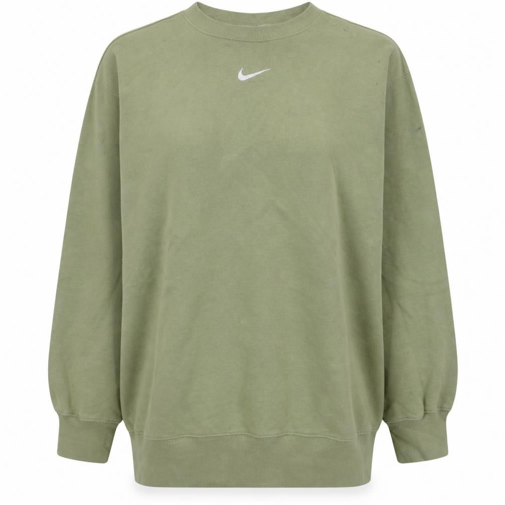 Nike Women Green 1X Crew Neck Pullover Sweatshirt Cotton Blend