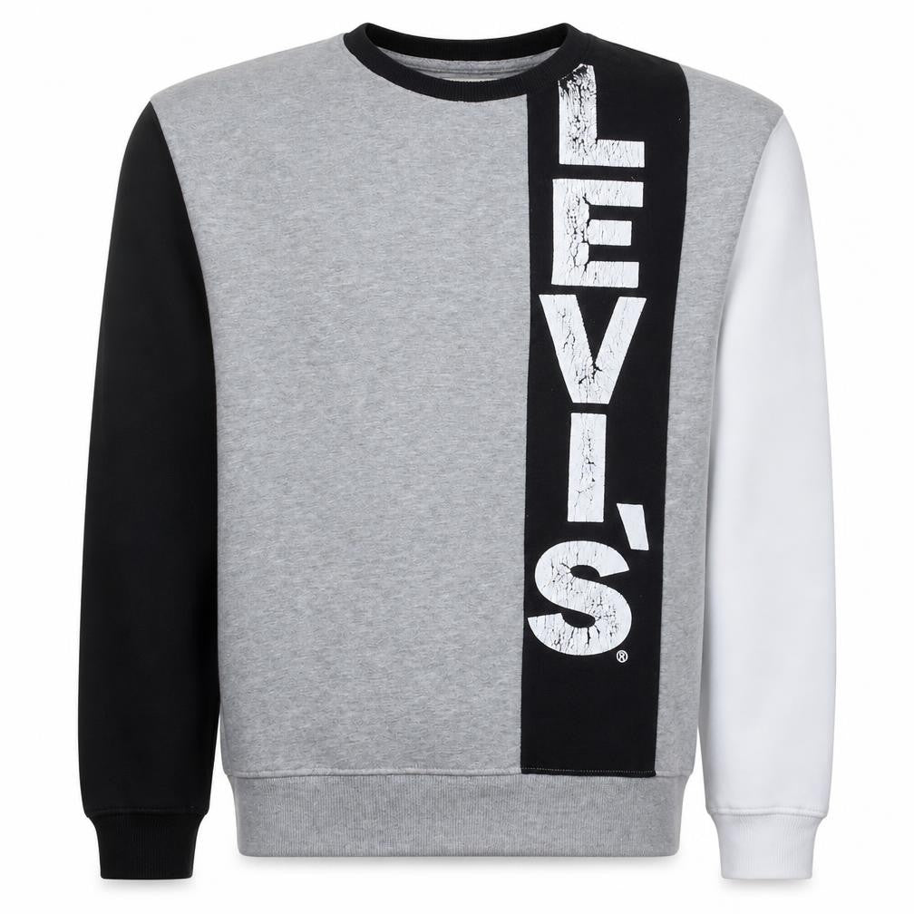 Levi's Boys Grey Colourblock Sweatshirt 16 Years Crew Neck Logo Print