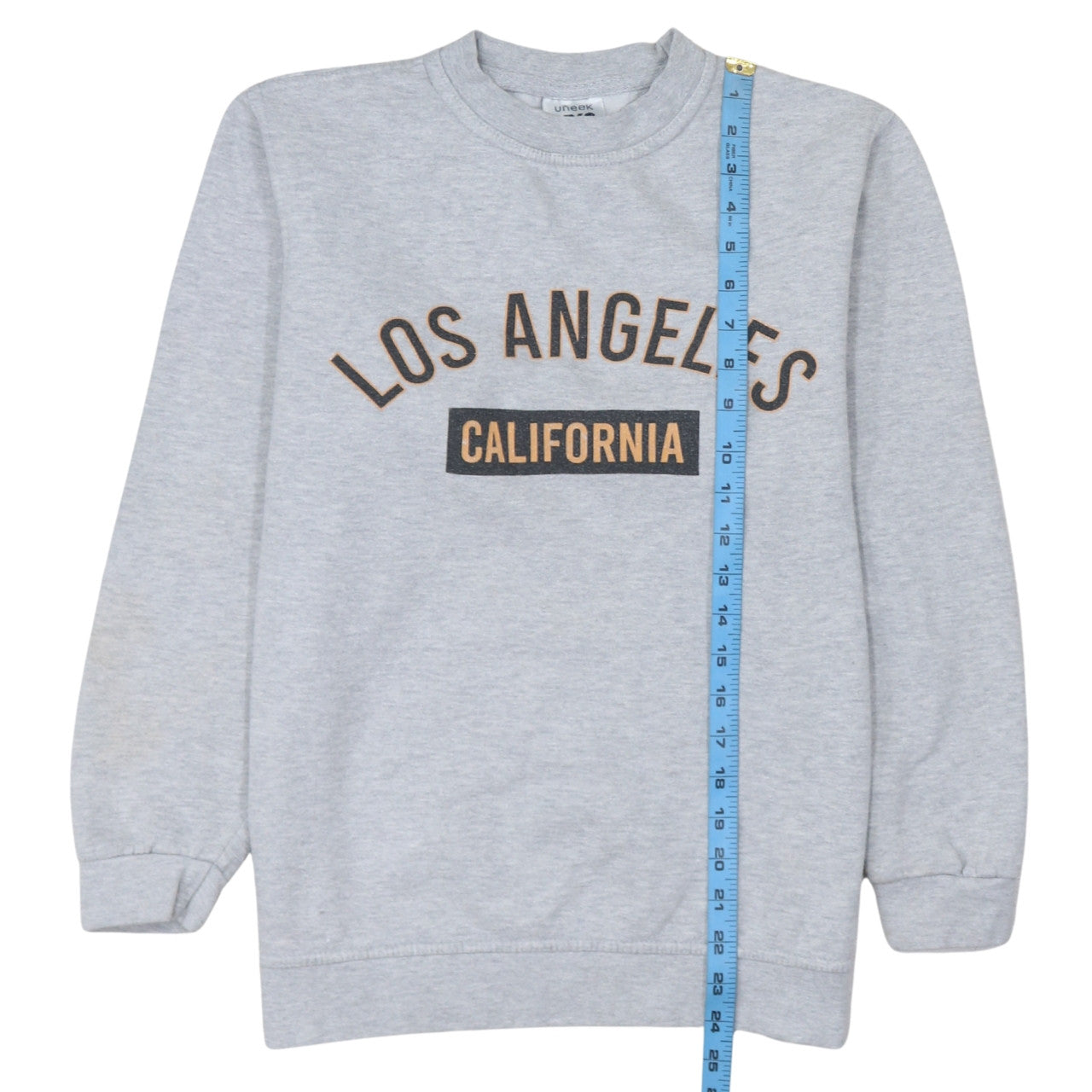 Uneek Mens Grey Los Angeles California Pullover Sweatshirt M