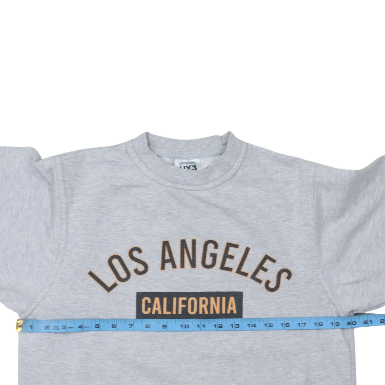 Uneek Mens Grey Los Angeles California Pullover Sweatshirt M