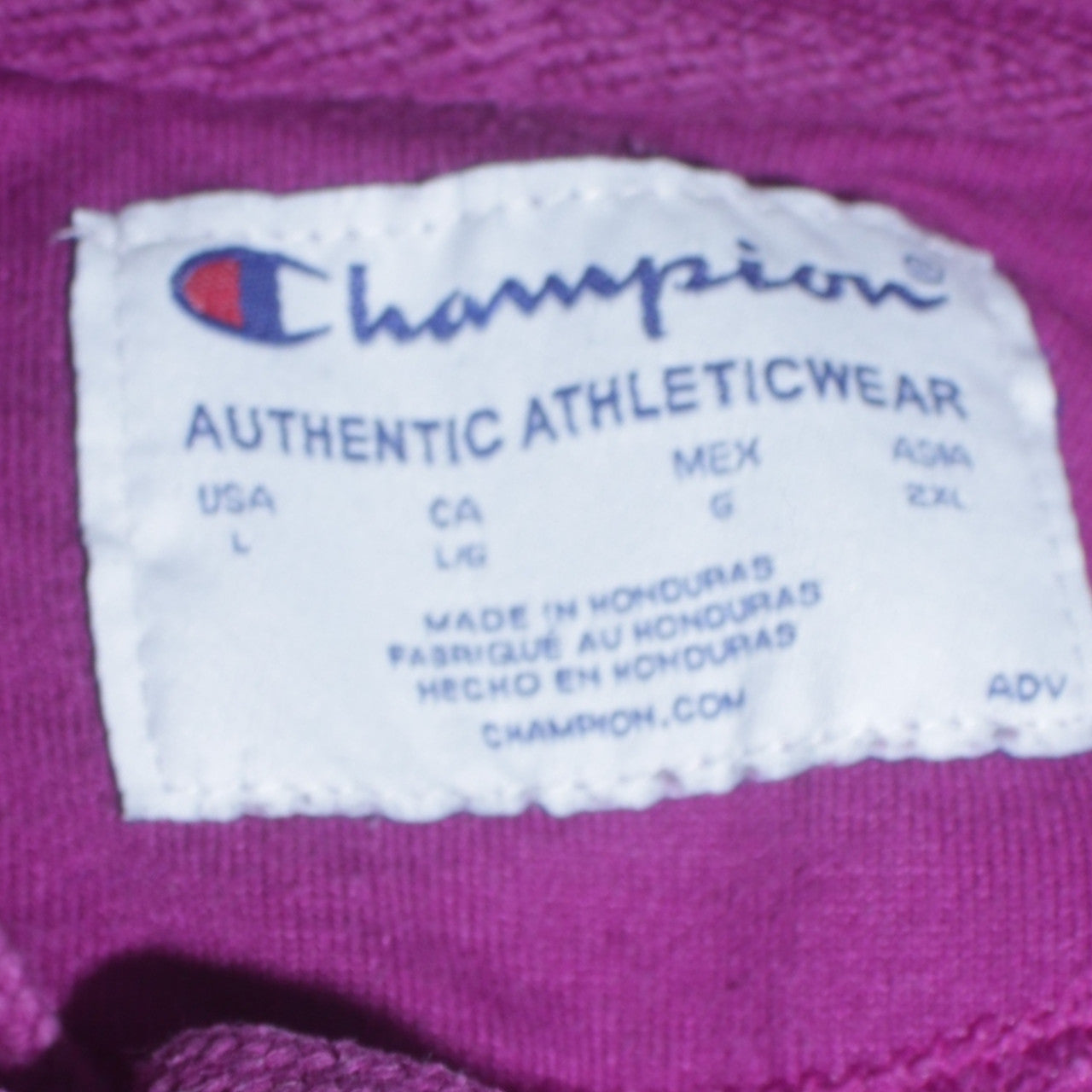 Champion Womens Purple Pullover Hoodie L Logo Athleticwear