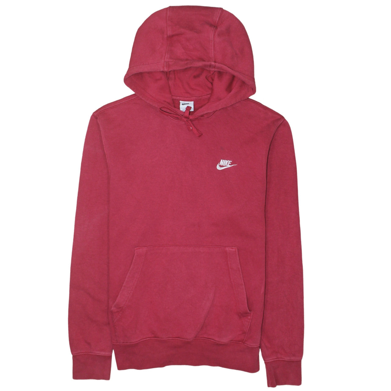 Nike Men's Red Pullover Hoodie Small Logo Fleece Sweatshirt