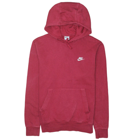 Nike Men's Red Pullover Hoodie Small Logo Fleece Sweatshirt