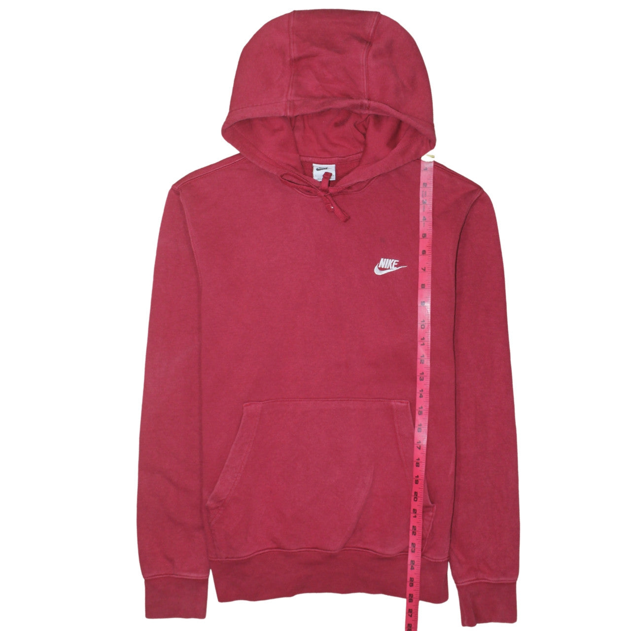 Nike Men's Red Pullover Hoodie Small Logo Fleece Sweatshirt