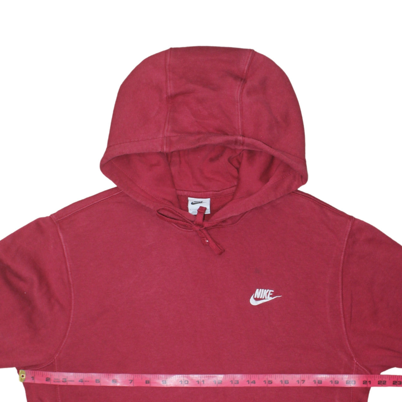 Nike Men's Red Pullover Hoodie Small Logo Fleece Sweatshirt
