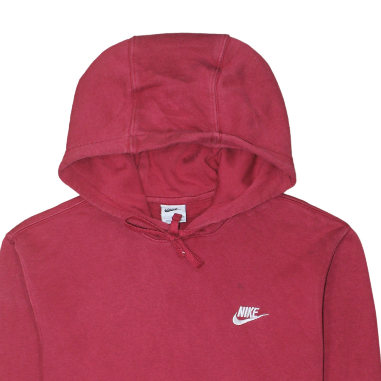 Nike Men's Red Pullover Hoodie Small Logo Fleece Sweatshirt