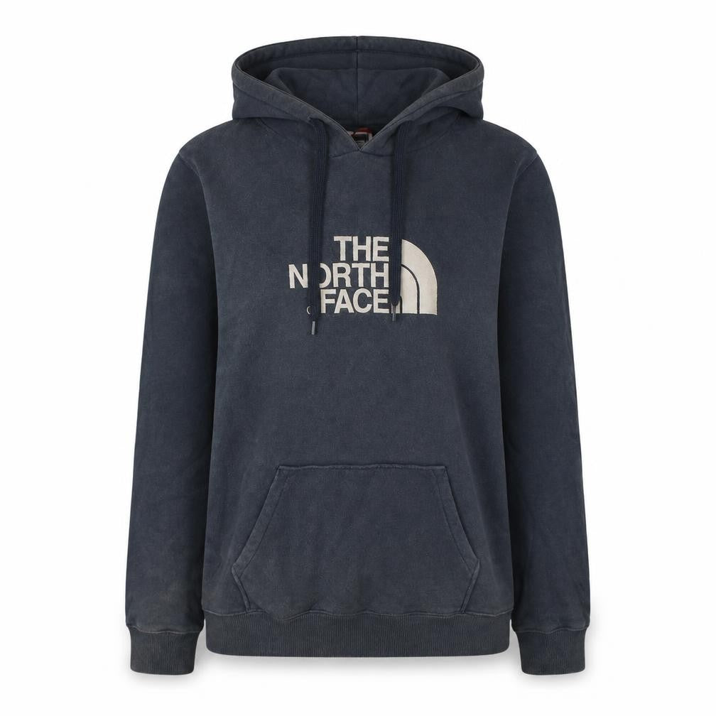 The North Face Womens Blue Pullover Hoodie Size L Logo Design