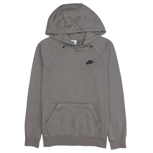 Nike Men's Grey Pullover Hoodie Size M Regular Fit Logo Sweatshirt