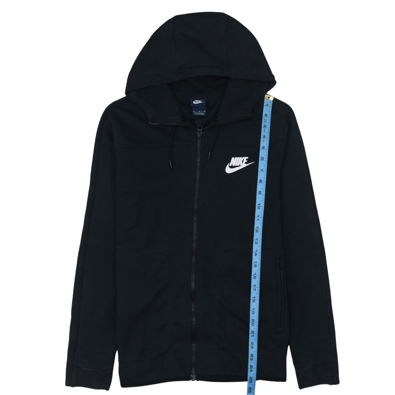 Nike Men's Black Full Zip Hoodie Size M Cotton Blend Sportswear
