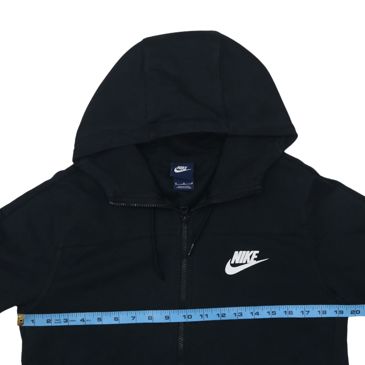 Nike Men's Black Full Zip Hoodie Size M Cotton Blend Sportswear