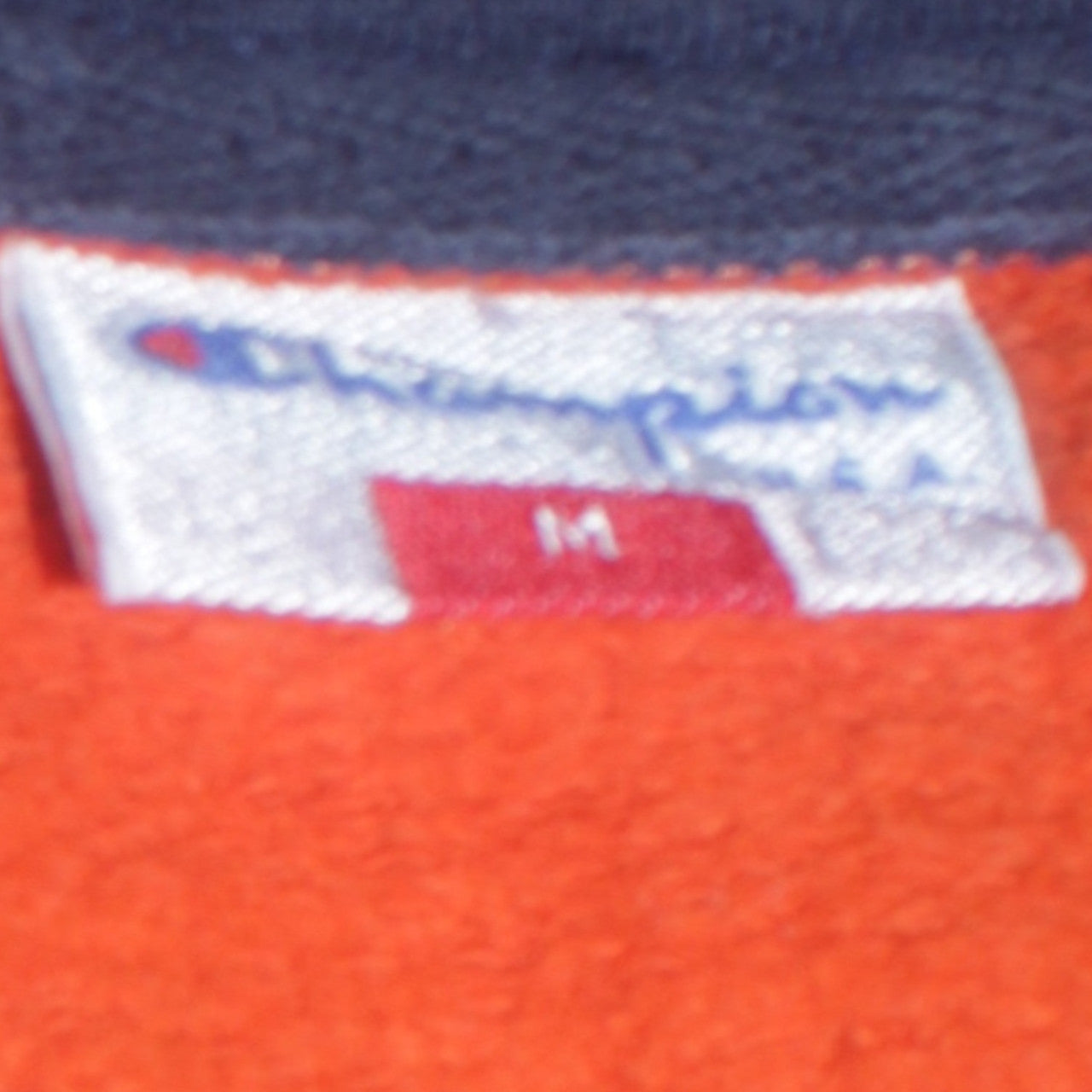 Champion Mens Orange 1/2 Zip Embroidered Logo Sweatshirt M