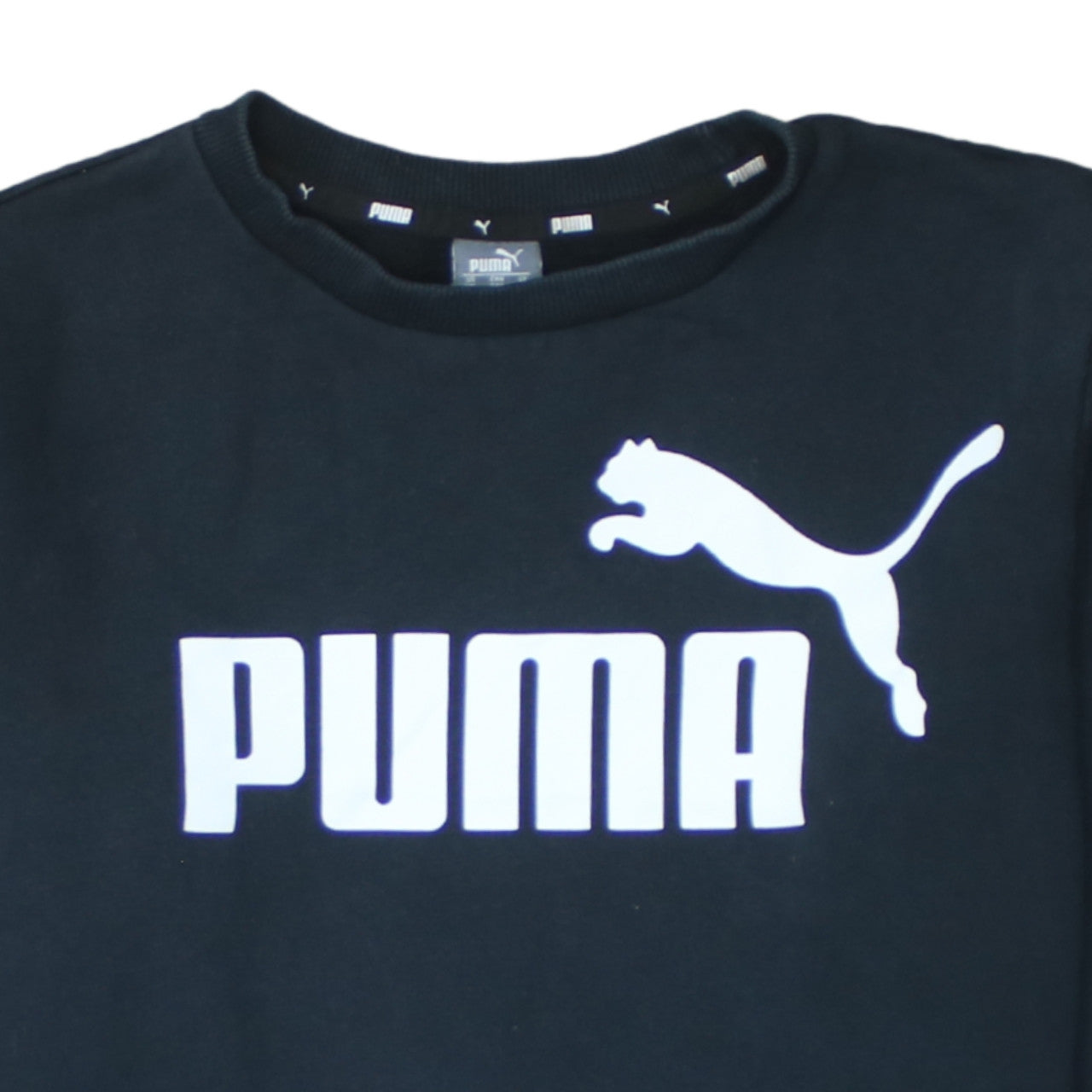 Puma Womens Black Logo Crew Neck Sweatshirt Size XL