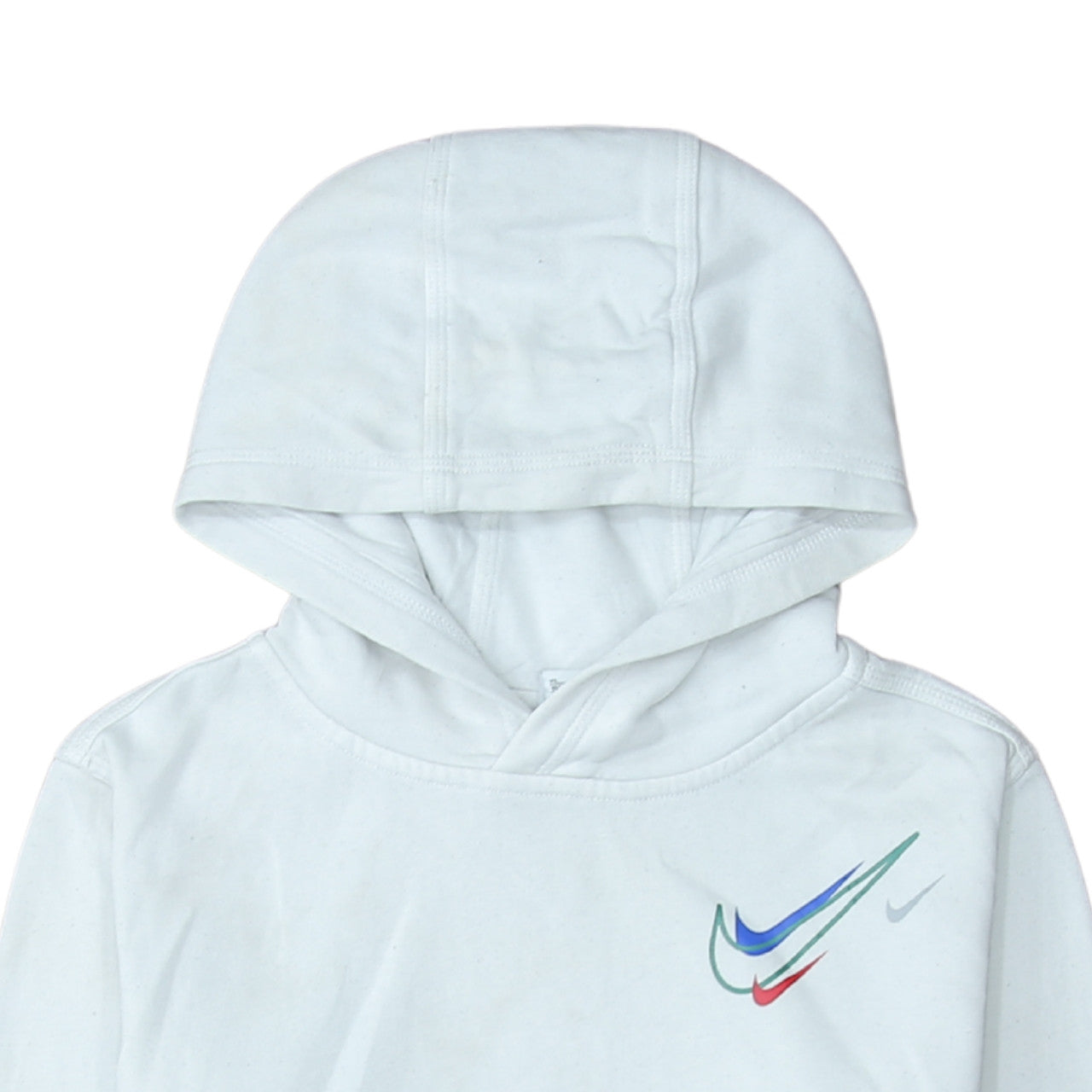 Nike Boys White Pullover Hoodie XL 158-170cm Cotton Blend Graphic Sweatshirt