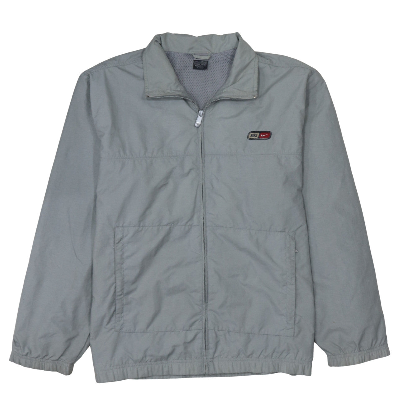 Nike Men's Grey L Windbreaker Jacket Full Zip Lightweight Sportswear