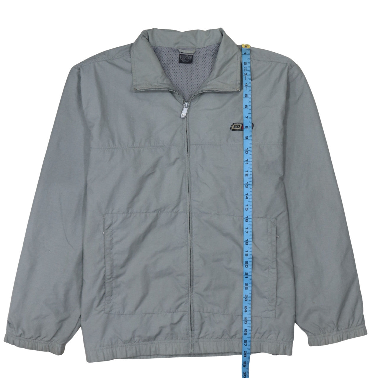Nike Men's Grey L Windbreaker Jacket Full Zip Lightweight Sportswear
