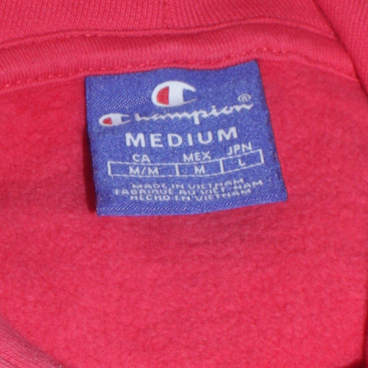 Champion Men's Red Pullover Hoodie Medium Graphic Logo Fleece